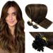 LAAVOO Extensions Real Hair Balayage Brown Real Hair Extensions Keratin Bondings Dark Brown Ombraun Mittlebraun UTIP Extensions Real Hair Pre Bonded #2/8/2 1g/S 50g 50cm 1-26 U Tip #2/8/2
