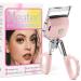 Heated Eyelash Curler Rapid Heat-up 24 Hours Long Lasting USB Rechargeable Electric Heated Lash Curler 2 Heating Modes with Sensing Heating Silicone Pad (Pink)