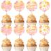 Fangleland Pool Party Birthday Cupcake Toppers Decorations for Girl Groovy 70s Hippie Retro Theme Hello Summer Cake Decorations 24Pcs Cupcake Toppers Picks Baby Shower Party Supplies