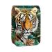 Lipstick Case Leather Lip Gloss Lipstick Organizer with Mirror Mini Lipstick Holder Bag Tropical Plant Jungle Tiger U196q4efeg