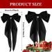 2 Pcs Big Hair bow Hair Bows for Women Bow Hair Clip Elegant Solid Color French Barrette Bows For Hair With Long Silky Satin Hair Barrettes Accessories Bow Hair Clips for Women Girls(Black+Black) - Buy Online on GoSupps.com