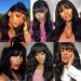 12 Inch Body Wave Bob Wig with Bangs | Brazilian Virgin Human Hair | 130% Density | Machine Made None Lace Front Wig for Black Women - Buy Online on GoSupps.com