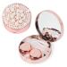 Contact Lens Mirror Case Glitter Pearl Mini Travel Contact Lens kit Including Contact Lens Removal Tool with Bottle and Tweezers (Rose Gold)