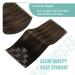 Youngsee 30cm Balayage Clip-In Real Hair Extensions - Darkest Brown & Medium Brown Ombre - Smooth 80g (7PCs) - Buy Online on GoSupps.com