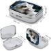 Pill Box with Dog Print - 2 Compartment Portable Medicine Organizer for Pocket or Purse - Decorative Metal Pill Case - Buy Online on GoSupps.com
