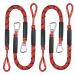 4 Pack Bungee Boat Dock Line with Stainless Steel Clip 3FT Mooring Rope Boat Accessories Docking Lines PWC Dockline for Boats Kayak Jet Ski Pontoon Canoe Power Boat WaveRunner(Red&Black)