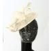 Caprilite Cream Sinamay Fascinator with Saucer | Elegant Wedding & Ascot Hat with Birdcage Veil - One Size - Buy Online on GoSupps.com
