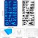 Mwoot Nail Stencil Stamp Set - 4 Geometric Leopard Pattern Plates for French Nail Art Manicure - International Shipping Available - Buy Online on GoSupps.com