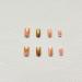 Glossy White Flower Gold Glitter Square Press-on Nails with Rhinestone Design - 24Pcs - Buy Online on GoSupps.com