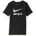 Boy's Nike Sportswear "Just Do It." T-Shirt Black/(Volt) Medium