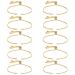10 Pieces Adjustable Slider Bracelet Adjustable Bracelet Chain Extender Chains with Rhinestones Ends for Woman Girl Jewelry Making DIY (Gold)