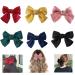 Buy Big Bowknot Hair Clips - 6 Large Loop Hair Accessories for Women Girls & Schoolgirls - Vibrant 6 Color Set - Buy Online on GoSupps.com