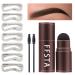 FFSTA brow Stamp Stencil Kit Brow Stamp And Shaping Kit Eyebrow Stamp Kit Eyebrow Stamp Stencil Kit (Dark Brown) 13 Piece Set Dark Brown