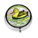 Duck Flock Gameround Pill Box 3 Compartments Round Pill Box Organizer for Purse Or Pocket Portable Travel Pill Box