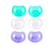 Bee Bee 6 Pacifiers 6-12 Months Soft Silicone Orthodontic Shaped Newborn Smoothie to Promote Natural Sucking for Baby Boys and Girls | BPA-Free and Safe - Pack of 6 (Clear Lilac Green) 6 - 12 Month