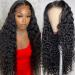 CHEETAHBEAUTY Deep Wave 13X6 HD Transparent Lace Front Wigs Brazilian 10A Grade Deep Curly Human Hair Wigs for Black Women Pre Plucked with Baby Hair Natural Black 180% Density (30inch) 30 Inch Natural Black