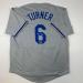 Facsimile Autographed Trea Turner Los Angeles LA Grey Reprint Laser Auto Baseball Jersey Size Men's XL