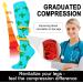 Aoliks Graduated Compression Socks 20-30 mmHg for Running Nurses Travel - Pink/Green/White/Black/Blue - Large/X-Large - Buy Online on GoSupps.com