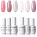 Gellen Gel Nail Polish Kit - Sheer Translucent Nude Jelly Gel Polish 6 Colors Set 8ml UV Nail Gel Nail Art Gift Box Gel Nail Polish Set for Spring Summer 0.27 fl oz Each