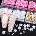 3D Flower Nail Charms - White Pink Cherry Blossom Rhinestones - 2 Boxes Acrylic Nail Art Supplies for Manicure DIY Decorations - Buy Online on GoSupps.com