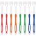 8 Pieces Autism Toothbrush Three Bristle Travel Toothbrush for Complete Teeth and Gum-Care, Great Angle Bristles Clean Each Tooth, Soft/Gentle (Green, Blue, Yellow, Red)