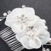 minkissy Floral Hair Comb Wedding Hair Comb Rhinestone Pearl Hair Combs Silk Flower Hair Comb for Bridal Princess Wedding Hair Combs Wedding Headpiece for Bride Girls White - Buy Online on GoSupps.com