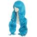 MapofBeauty 28 Cyan Blue Long Curly Wig with Side Part Bangs | Charming Full Hair for Women - International Shipping Available - Buy Online on GoSupps.com