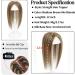 Real Hair Blonde Hair Topper for Thinning Hair Women - 12 Medium Brown Mix Blonde - Silk Base Human Hair - 10x12cm - Buy Online on GoSupps.com