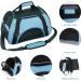 DAWOO Portable Cat Carrier | Foldable Soft Sided Travel Bag | Airline Approved | Breathable Mesh Top & Sides | Blue 43x20x28cm - Buy Online on GoSupps.com