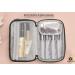 Small Gray Makeup Bag with Brush Organizer - Waterproof Cosmetic Bag for Purse Travel - Women's Toiletry Bag with Detachable Handle - Buy Online on GoSupps.com