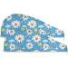 White Daisies Blue Hair Towel 2 Pack | Super Absorbent Quick Dry Hair Turbans for Women & Girls - Buy Online on GoSupps.com