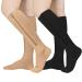 2 Pairs Zipper Compression Socks, 15-20 mmHg Closed Toe Compression Stocking with Zipper for Women and Men Multicolor Small-Medium