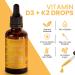Gouttes de Vitamine D3 + K2 | 100 ml | 50 g (2000 UI) D3 + 25 g K2 (MK-7) par Goutte | Huile MCT | Formule V g tarienne | Soutien des os et du syst me immunitaire - Buy Online on GoSupps.com