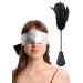 Feather Tickler Crop Satin Blindfold Mask French Tickler Whip Feather Tickle Teaser Stick Kit