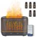 NEWYID Aromatherapy Diffuser with 5 Essential Oils, Oil Diffuser with Flame Light 3 Mist Mode 4 Timer Up to 12H of Continuous Aroma Waterless Auto-Off Essential Oil Diffusers for Home(Dark Brown) Dark Wood+oil