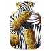 Heat bottle with reference 1 l of durable warm-up bag for hand feet shoulder and neck pain cramps heating press and heat therapy pattern from pineapple luxurious retro summer gold style
