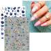 JMEOWIO 10 Sheets Spring Nail Art Stickers Decals Self-Adhesive Summer Blue Butterfly Nail Supplies Nail Art Design Decoration Accessories Flower D - Buy Online on GoSupps.com