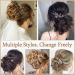 Short Wavy Messy Bun Hair Piece - Drawstring Ponytail Chignon Clip for Women | Medium AuBurn - Buy Online on GoSupps.com