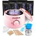 Hard Brazilian Wax Warmer for Hair Removal, Waxing Kit, Wax Machine Kit Women and Men Bikini Full Body Face Facial Eyebrows Legs Armpit, Painless At Home Waxing Pot pink