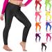 Re Tech UK - Girls Leggings - for Gymnastics Dance & Ballet - Shiny - Footless - Stretch - Neon Colours 9-10 Years Black