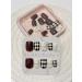 Short Squoval White/Black/Dark Red Lattice Check Print Fake Press On Nail Set - Buy Online on GoSupps.com
