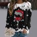 Women's Christmas Snowman & Penguin Print Sweatshirt | O-Neck Raglan Pullover | Cozy Xmas Jumper | Black, Size S - Buy Online on GoSupps.com
