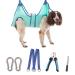 Kkiimatt pet care hammock harness dog care hammock Small dogs dog nail trim hammock with nail clipper dog hooking mat for care with a wide strap (X-Large 30 kg max/turquoise)
