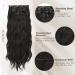 BARSDAR Clip In Extensions - 5 PCs Long Wavy Thick Natural Soft Synthetic Hair - Darkest Brown 45 cm for Women & Girls - Buy Online on GoSupps.com