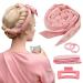 PandyCare Heatless Hair Curler Headband Overnight Heatless Curls Headband Curlers Curling Set No Heat Hair Curlers to Sleep in - Made of 100% Combed Cotton for Medium & Long Hair - Pink