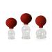 Lauschaer glass 3er cupping glass set with ball 30-40-50mm for professional medical fireless cupping ore-blown hand-shaped cupping glass cupping glass