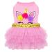 KYEESE Dog Dress Unicorn Tiered Layer Tutu Tulle Dogs Birthday Party Dresses for Small Dogs with Sequins Medium (Pack of 1) Unicorn
