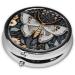 Shop Beautiful Moth Printed Mini Round Pill Box | 3 Compartment Travel Pill Organizer | Portable Medicine Case for Home & Office - Buy Online on GoSupps.com