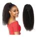 Hair Bun Curly Shaggy Ponytail with Drawstring Hair Comb Ponytail Extensions Brazilian Human Hair Ponytail Hair Bun Women Wigs Hair Extension Hair Piece (Color : Black Size : 22 inch) 22 inch Black