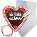 Gingerbread heart Rohling 21cm to label yourself - complete set |including sugar decoration sugar script gift packaging gifts yourself make gift ideas for tinkering gingerbread world l1 - red -white
